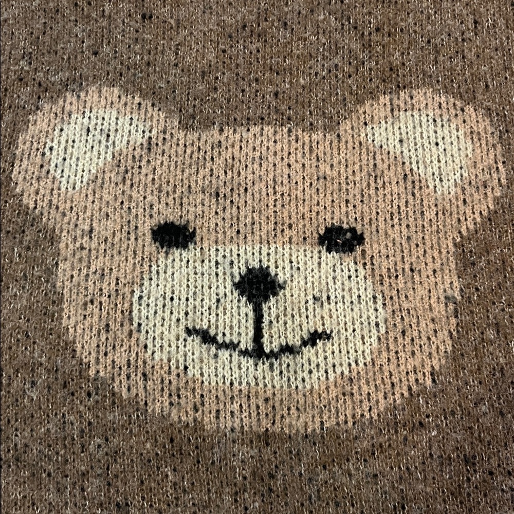 Luna Ivy /Anthropologie Teddy Bear Brown Sweater Size S EUC - Picture 3 of 11